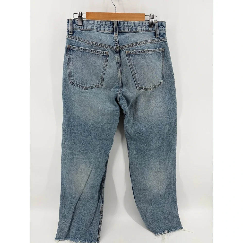 Zara Medium Wash Jeans, Button Fly, Women's Size 8, Pre-Owned